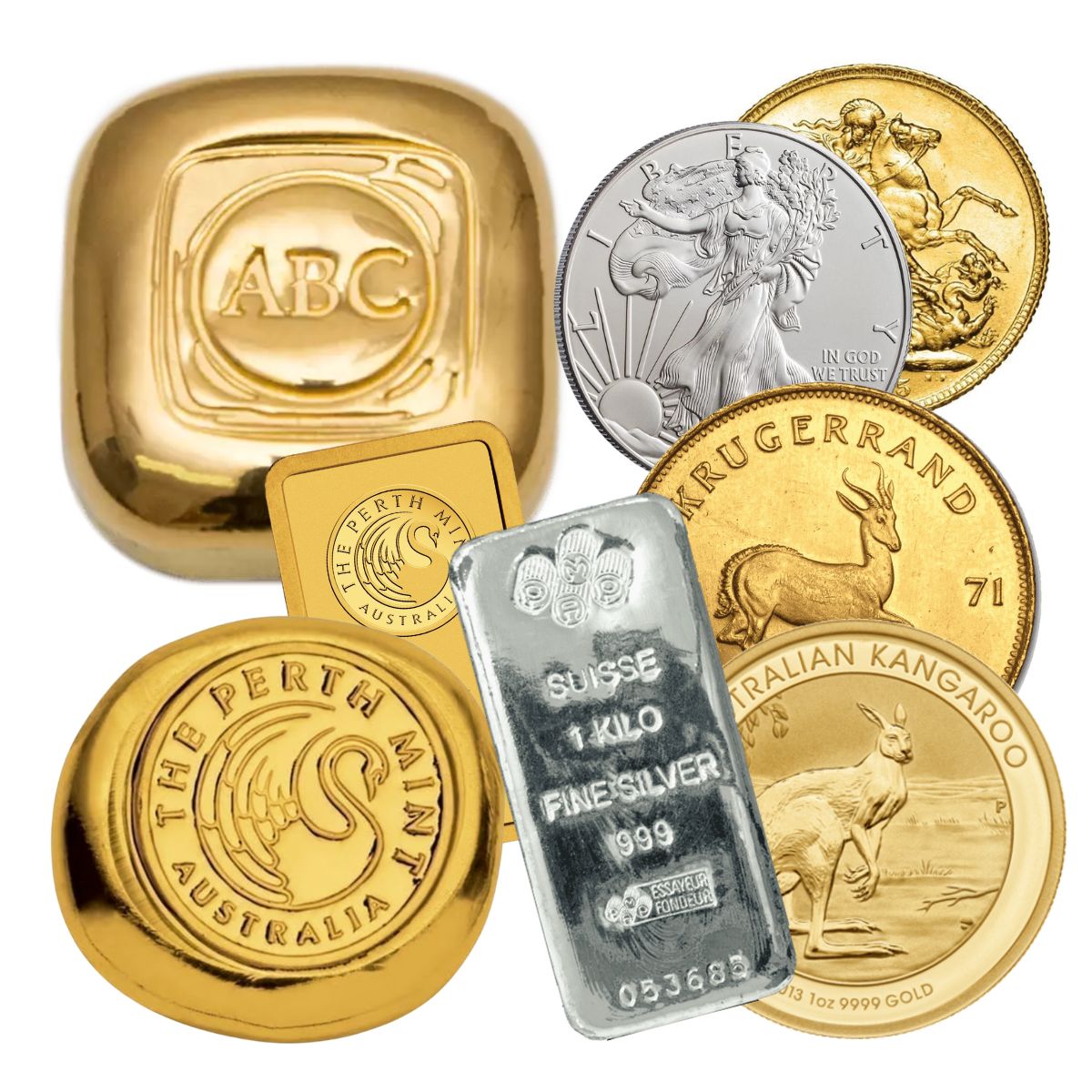 gold bullion and coins